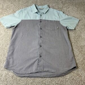 Vans Colorblock Camp Shirt Short Sleeve Button Up Casual Menswear Shirt Medium